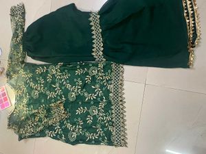 Elegant Emerald Green Sharara