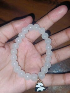 Panda bracelet Stretchable Gray/White