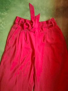 Ankle length flared palazzos with elasticated wais