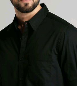 Black Shirt For Men Pure Cotton