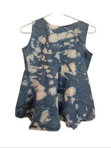 Denim High Low Peplum Top
