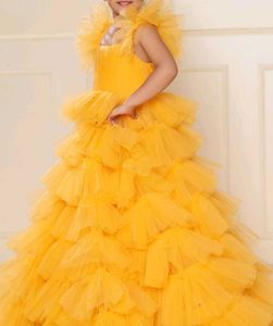 Adorable Yellow Ruffled Party Dress