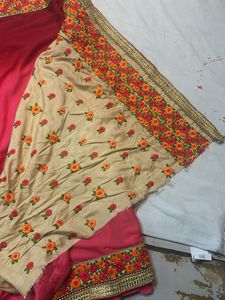 fancy saree with golden work blouse