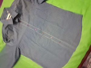 GentlyUsed GreyColorStriped LongSleeve Button Down