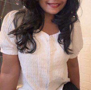 White Puff Sleeve Top (used once)