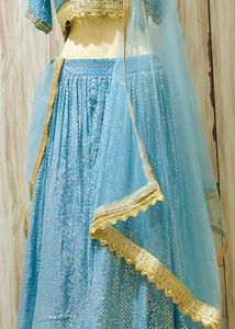 Sky Blue Sequin Lehenga