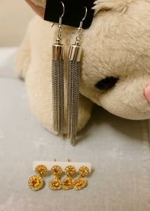Earrings Set ( Pack Of 2) Silver And Golden