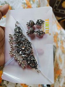 Oxidized Silver Necklace &amp; Earring Set