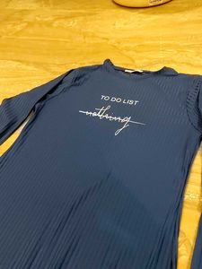 Navy Graphic Print Mini Dress