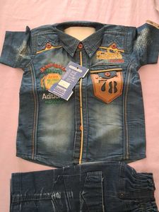 Denim Shirt and Pants Set