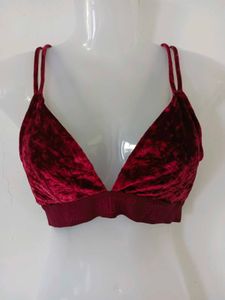 maroon Velvet Bralette
