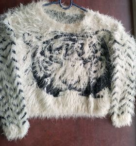 Fluffy Graphic Sweater