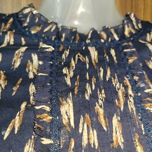 Elegant Blue Printed Dress