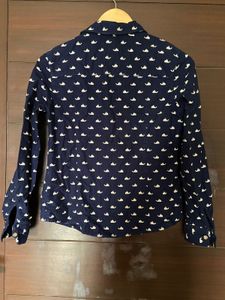 Women’s Dolphin Print Navy Blue (S)Shirt