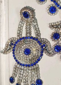Royal Blue Rhinestone Bridal Jewelry Set