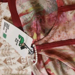 Begie Maroon Floral Corset Top