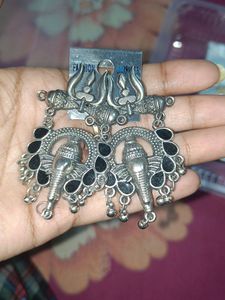 Sliver Ganesha Ji Earrings
