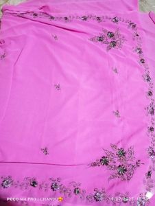 Pink Embellished Saree