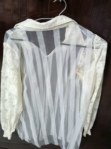 Elegant Sheer Striped Blouse