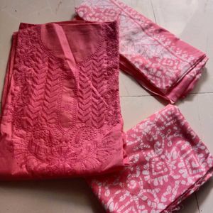 Pink Embroidered Kurta Set