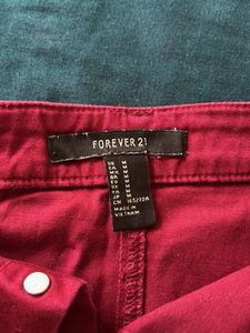 Button-Front Denim Skirt