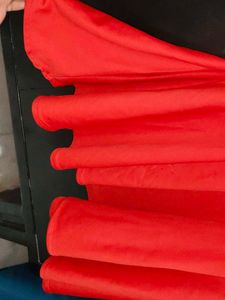 Red Dress with Lace Sleeves