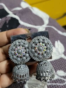 Oxidized Jhumka Earrings