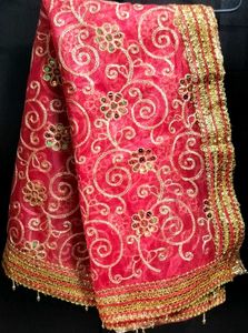 TRADITIONAL RED POOJA CHUNNI/CHUNRIES
