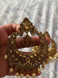 Gold Tone Statement Earrings brand New