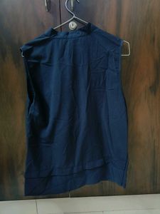 Sleeveless Navy Blue Top