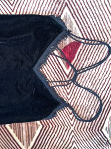 Y2K Velvet Strappy Cami Top