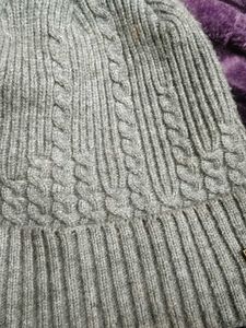 Gray Knit Beanie Hat