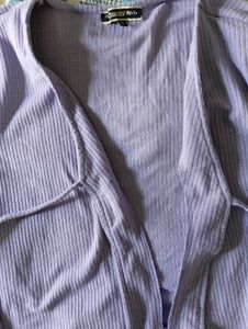 Purple Tie-Front Cardigan