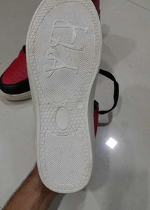 Red, Black, White High Top Sneakers