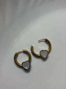 Heart Charm Hoop Earrings