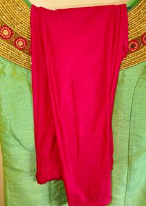 Fluorescent Green Kurta Set With Banarsi Duppata