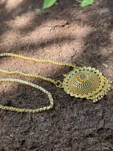 Long Chain With Minimal Purple Stone Dollar