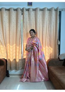 Pink Saree With Ready Blouse