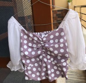 Polka Dot Crop Top