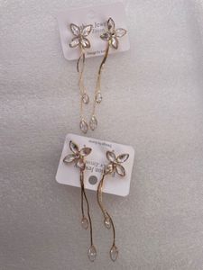 Floral Zircon Drop Earrings - 1 Jodhi
