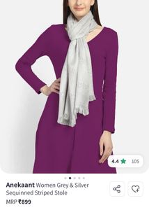 Grey &amp; Silver Sequinned Stole