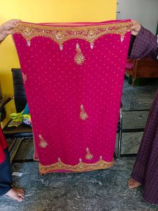 Jajet And Kundan Work Pink Colour
