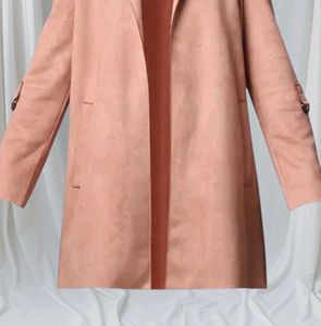 ONLY Pink Faux Suede Blazer - Free Size