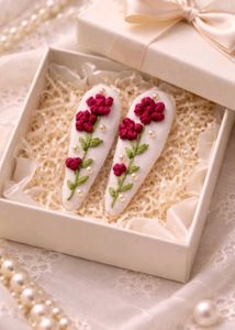 Floral Embroidered Hair Clips (pairs of 1)