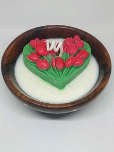 Heart Tulip Candle