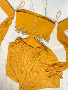 Mustard designer gown