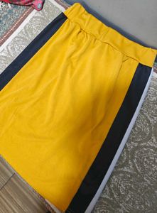 Yellow Skirt with Black Stripe