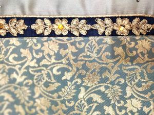 Elegant Grey Navy Blue Saree