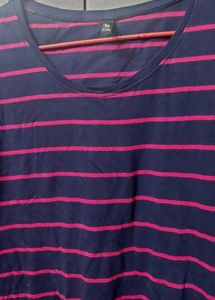 Striped Navy &amp; Pink Top