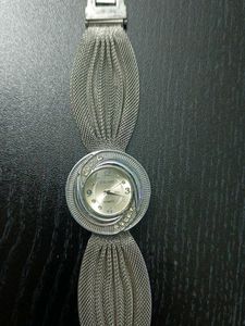 Silver Tone Mesh Bracelet Watch